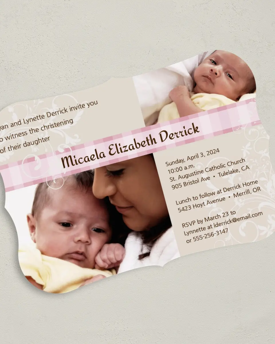 This is a 5" x 7" Bracket Card called Sweet Girl Swirls printed in full color on Premium Smooth paper