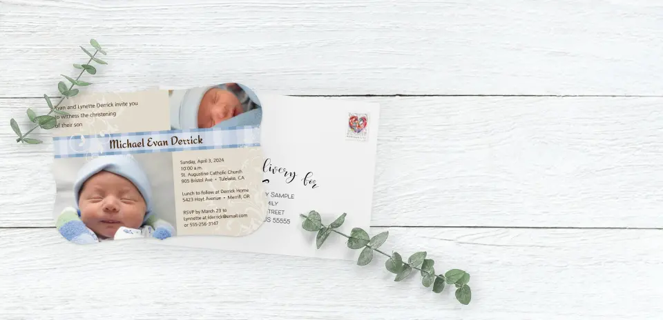 Save the Date Card with Optional Guest Addressing Service
