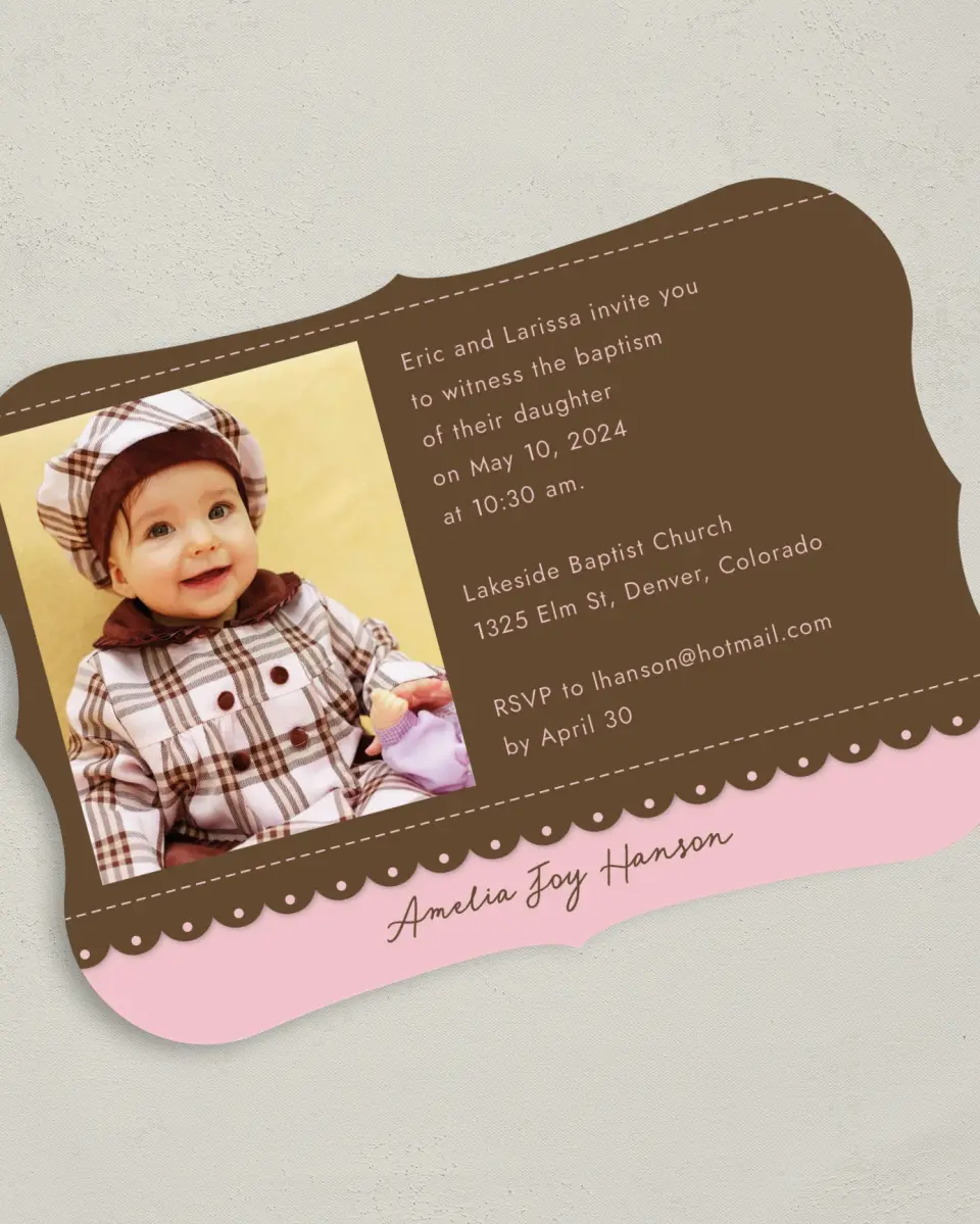 This is a 5" x 7" Bracket Card called Pink Attraction printed in full color on Premium Smooth paper