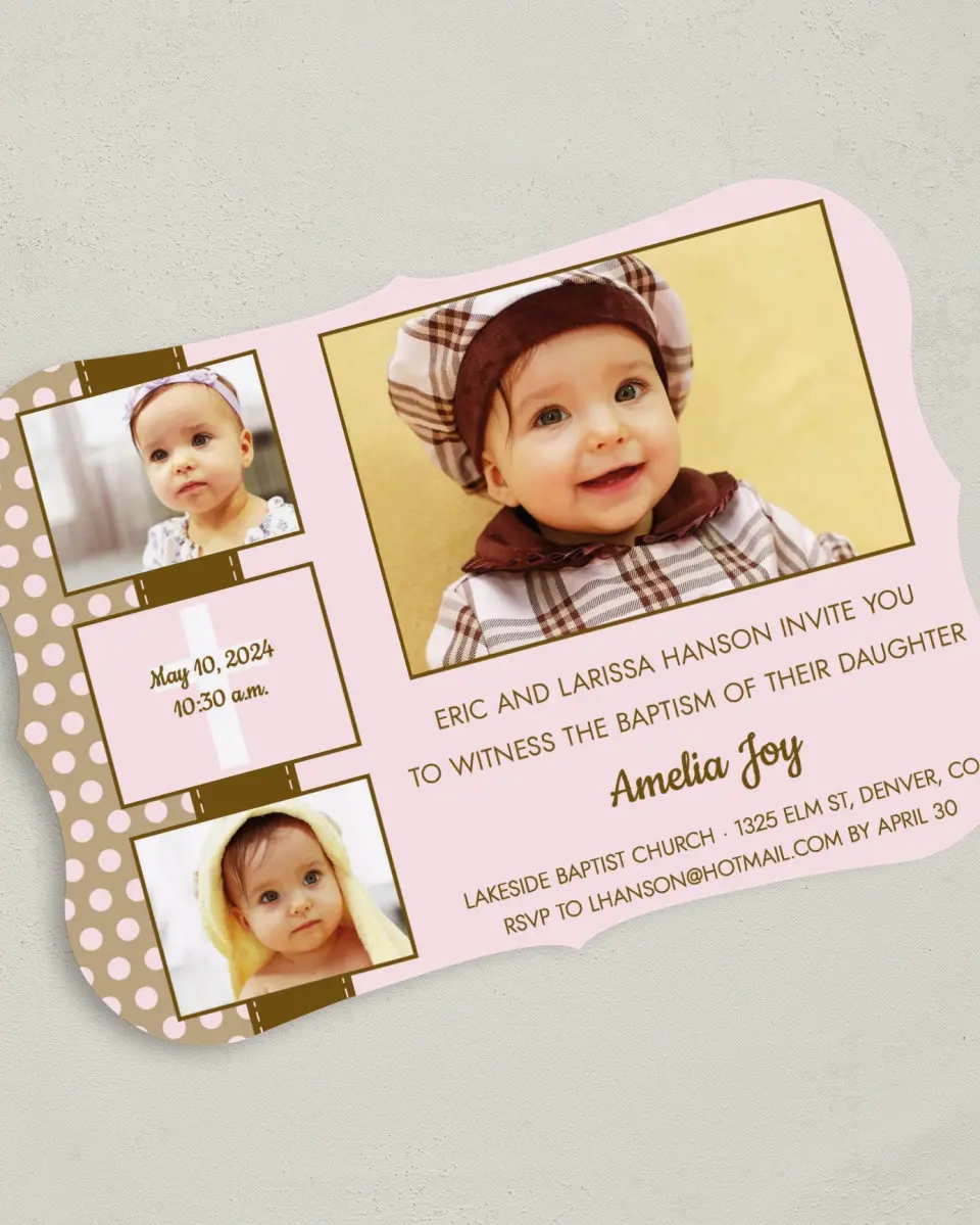This is a 5" x 7" Bracket Card called Expression printed in full color on Premium Smooth paper