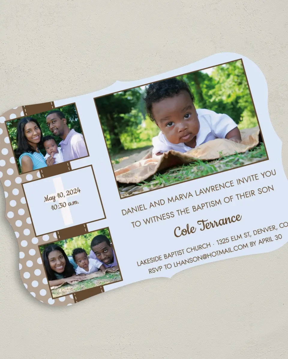 This is a 5" x 7" Bracket Card called Expression printed in full color on Premium Smooth paper