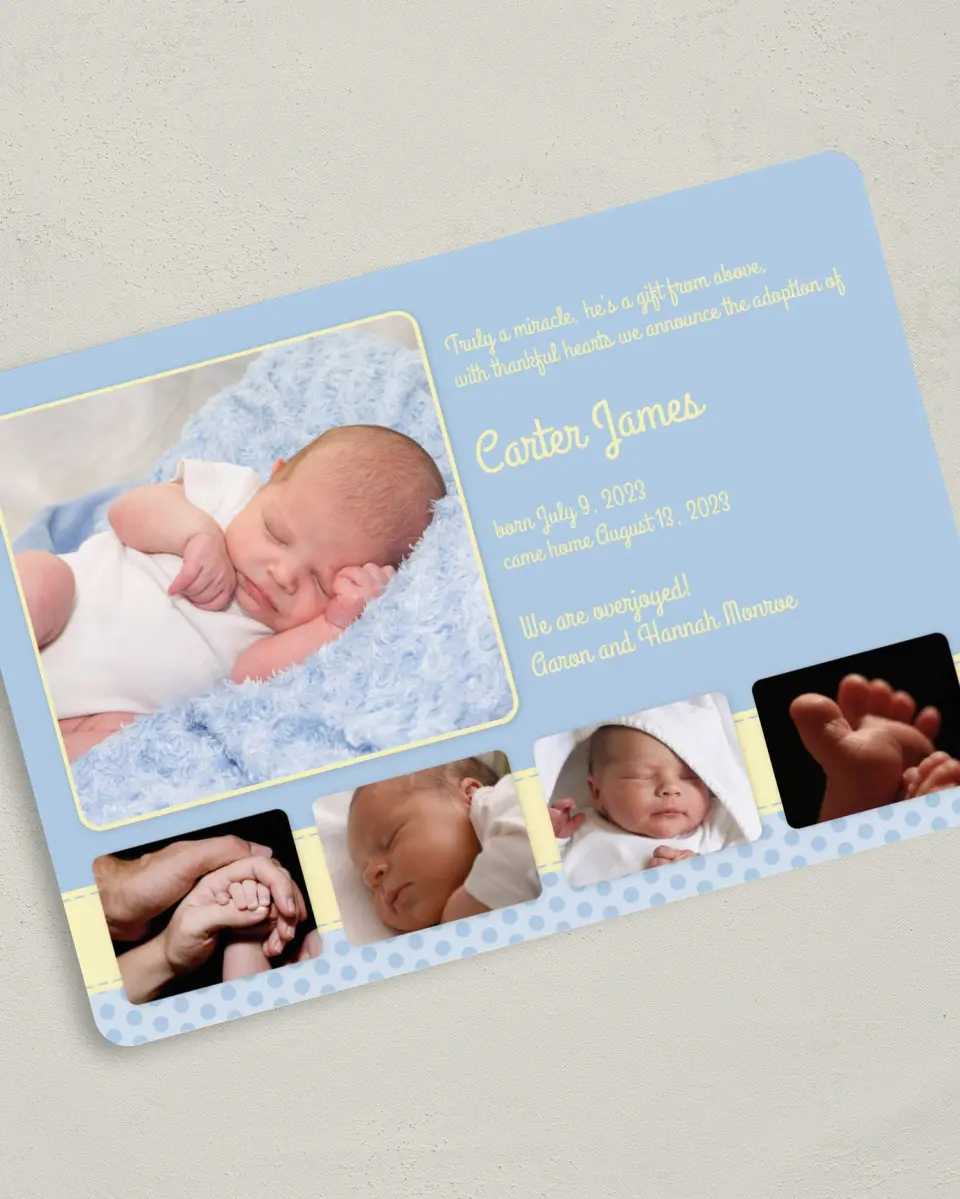 This is a 5" x 7" Rounded Card called Miracle printed in full color on Premium Smooth paper