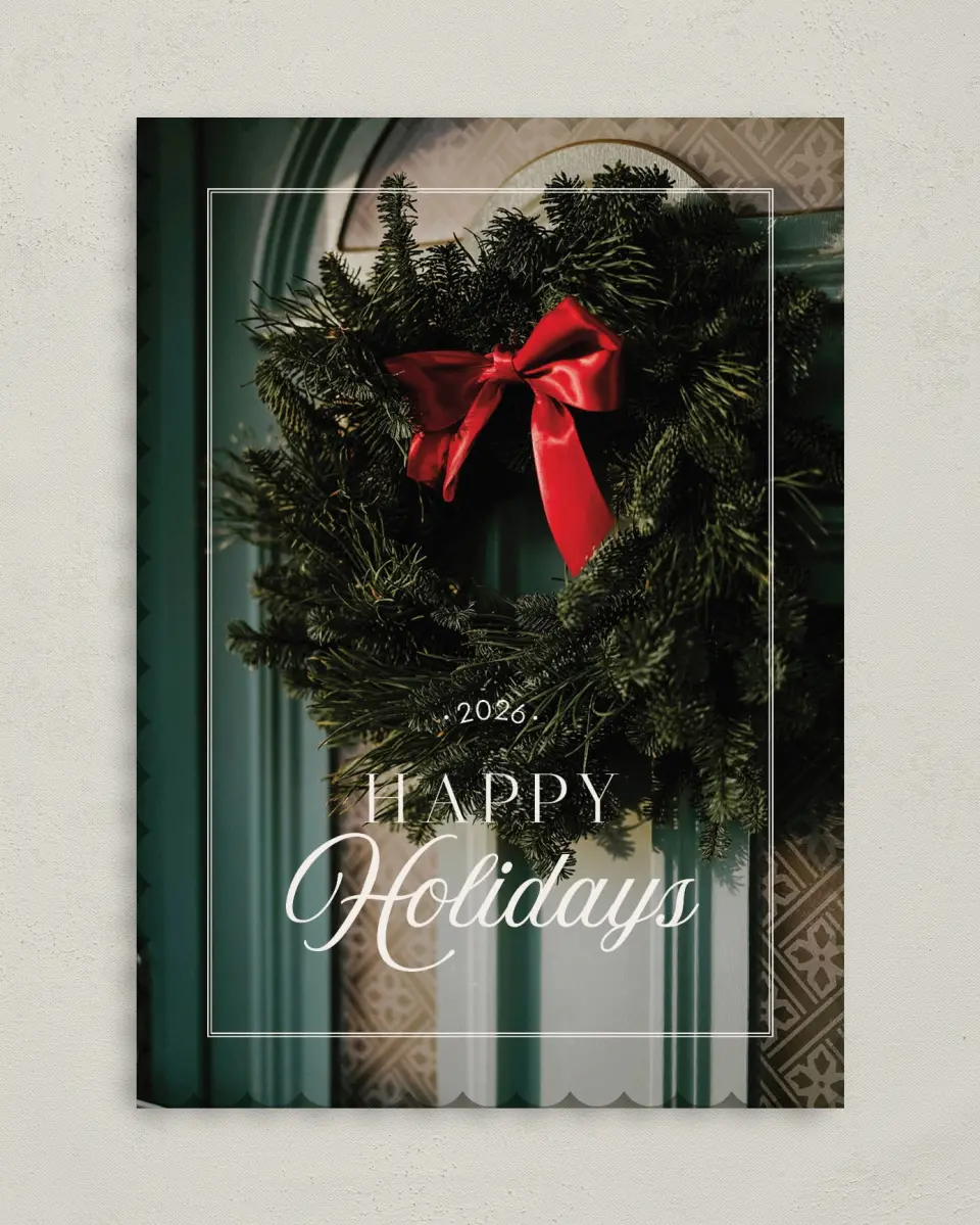 This is a 5" x 7" Christmas Card called Home Sweet Home printed in full color on Premium Smooth paper on Premium Smooth paper on Premium Smooth paper