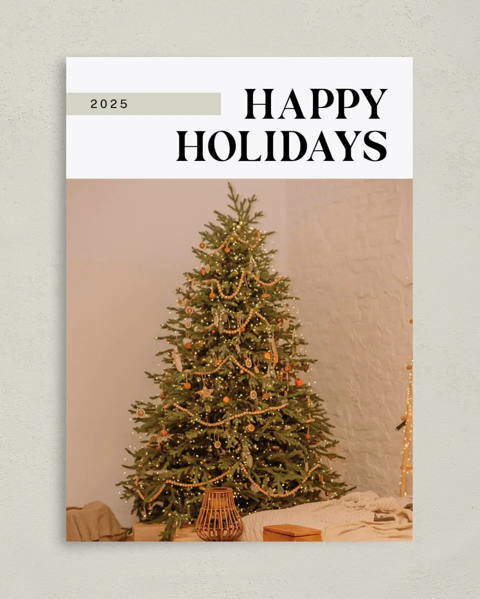 This is a 5" x 7" Christmas Card called Home Sweet Home printed in full color on Premium Smooth paper