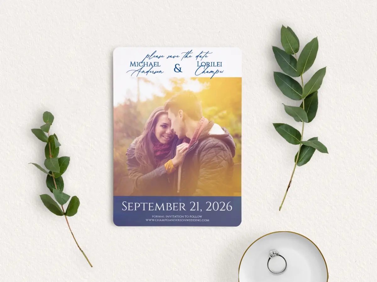 Save the Date Card with Optional Guest Addressing Service
