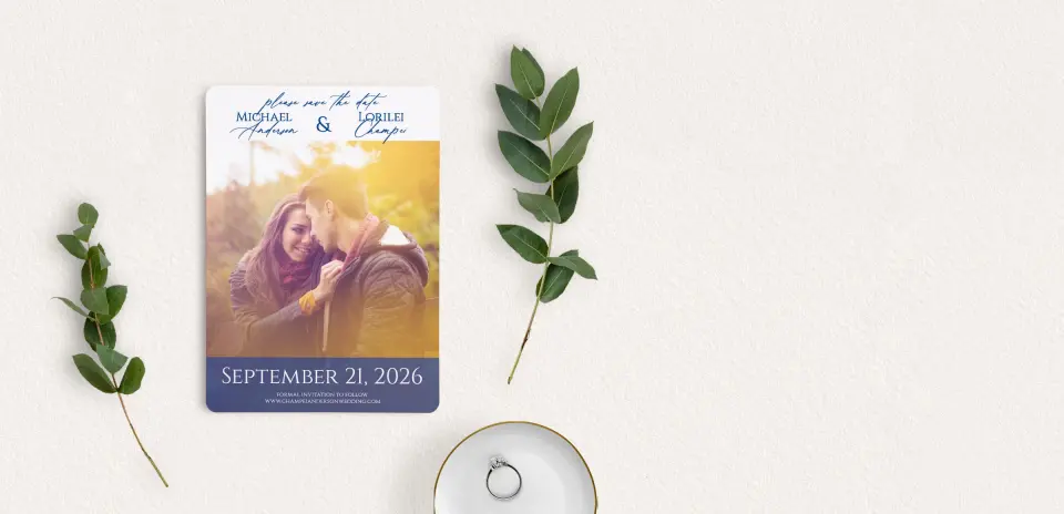 Save the Date Card with Optional Guest Addressing Service