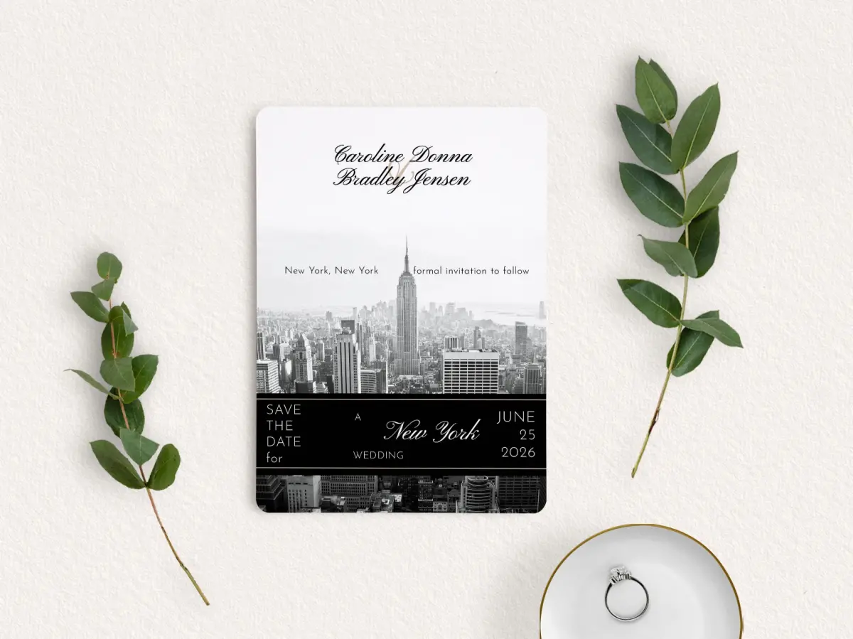 Save the Date Card with Optional Guest Addressing Service