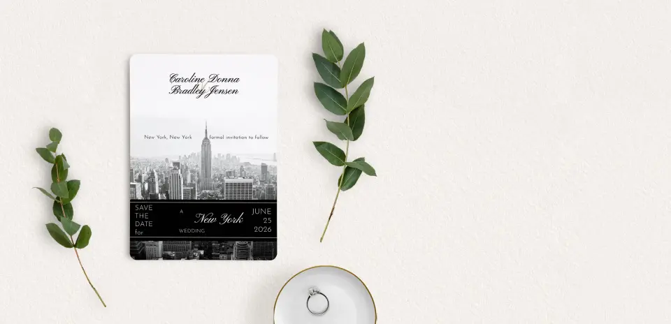 Save the Date Card with Optional Guest Addressing Service