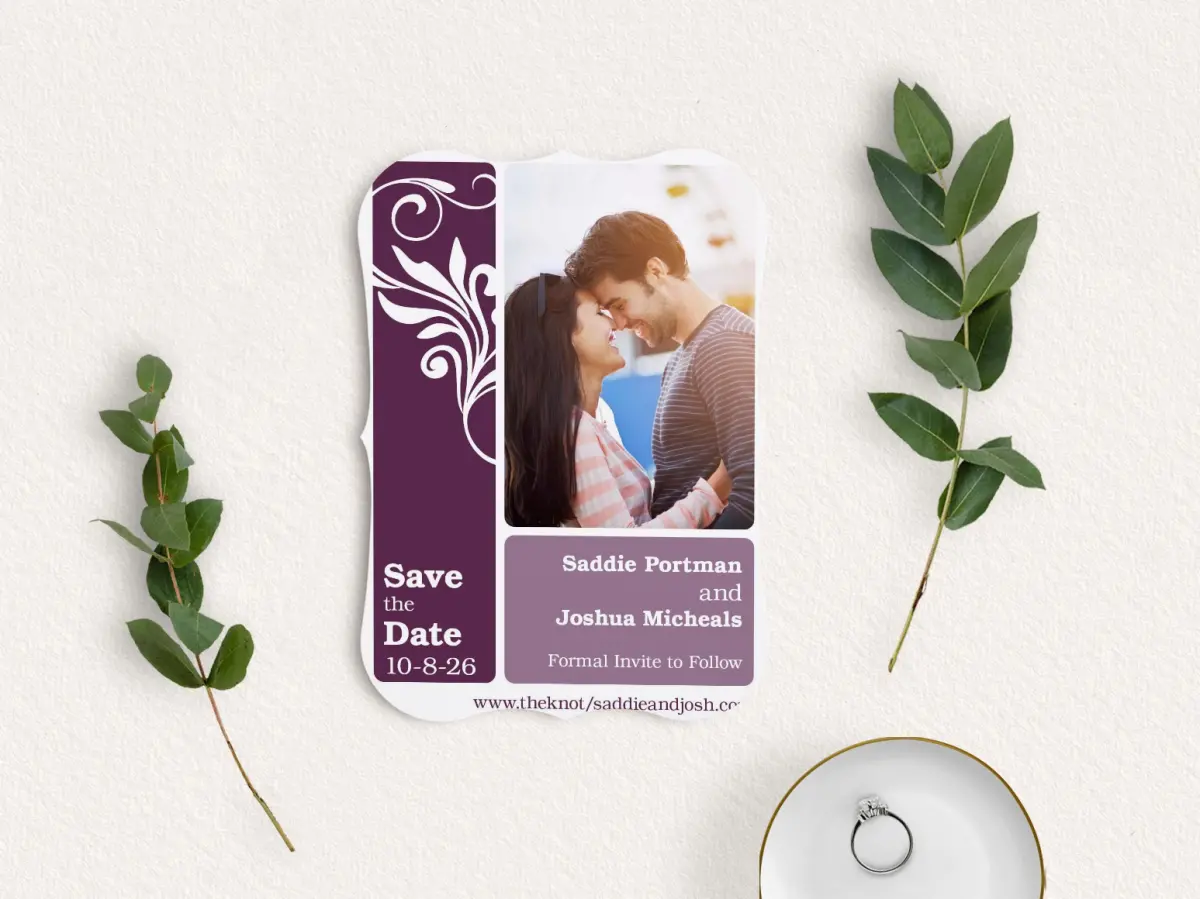 Save the Date Card with Optional Guest Addressing Service