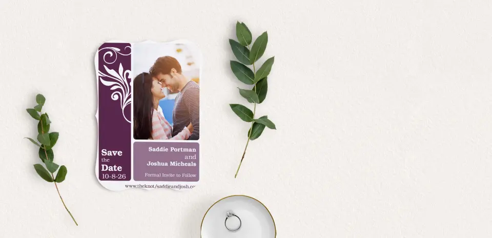 Save the Date Card with Optional Guest Addressing Service