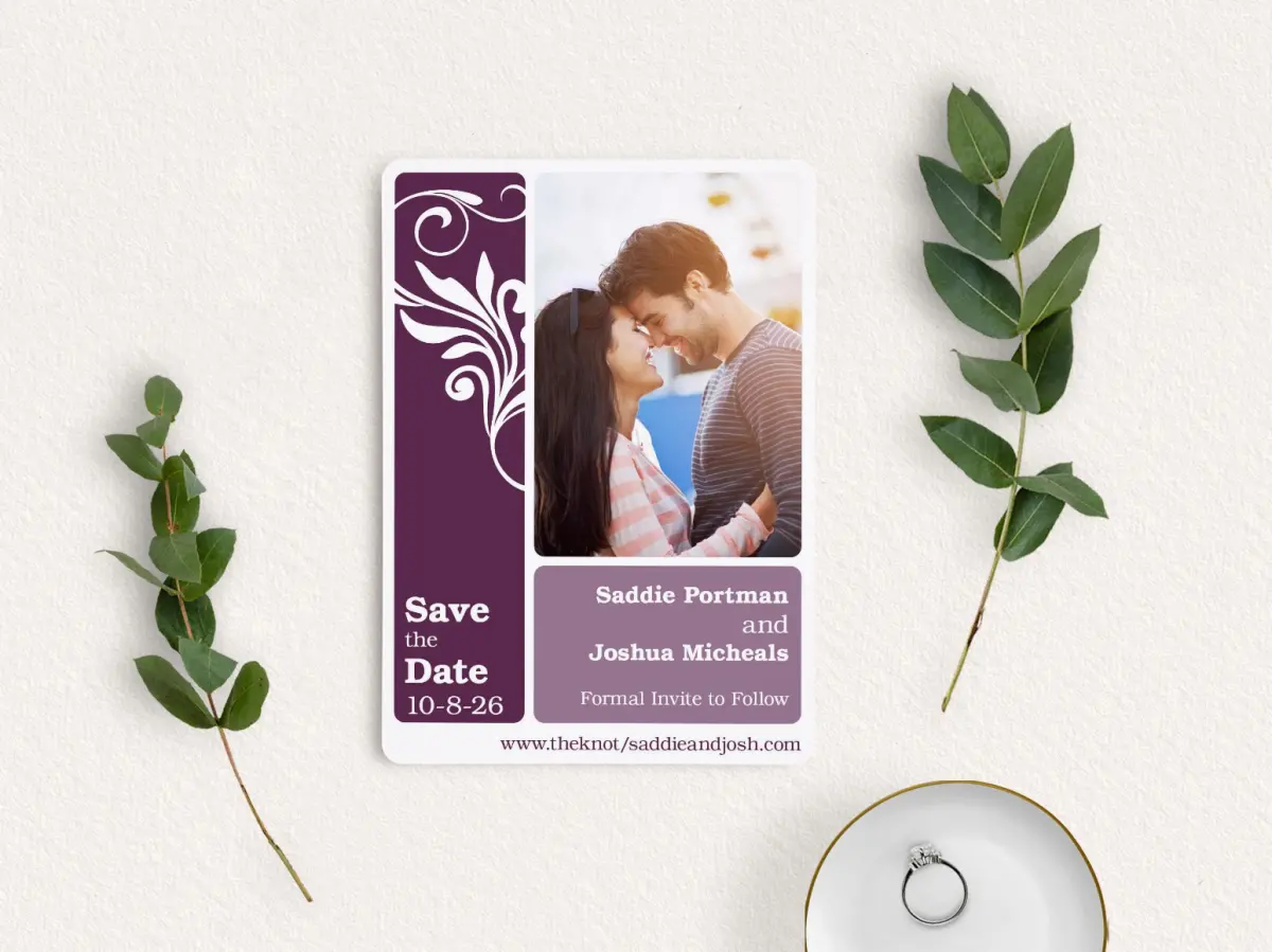 Save the Date Card with Optional Guest Addressing Service