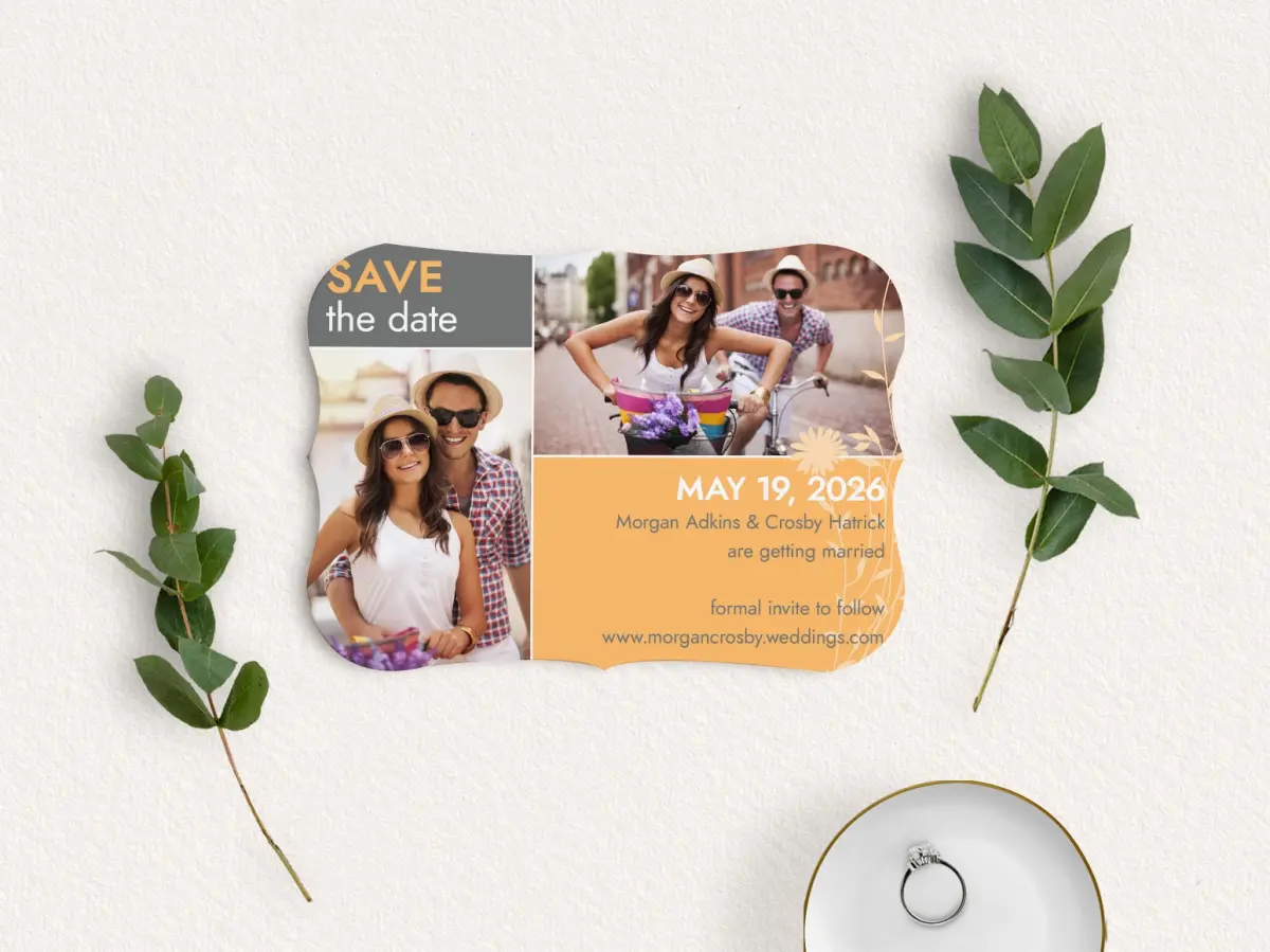 Save the Date Card with Optional Guest Addressing Service