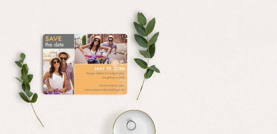 Save the Date Card with Optional Guest Addressing Service