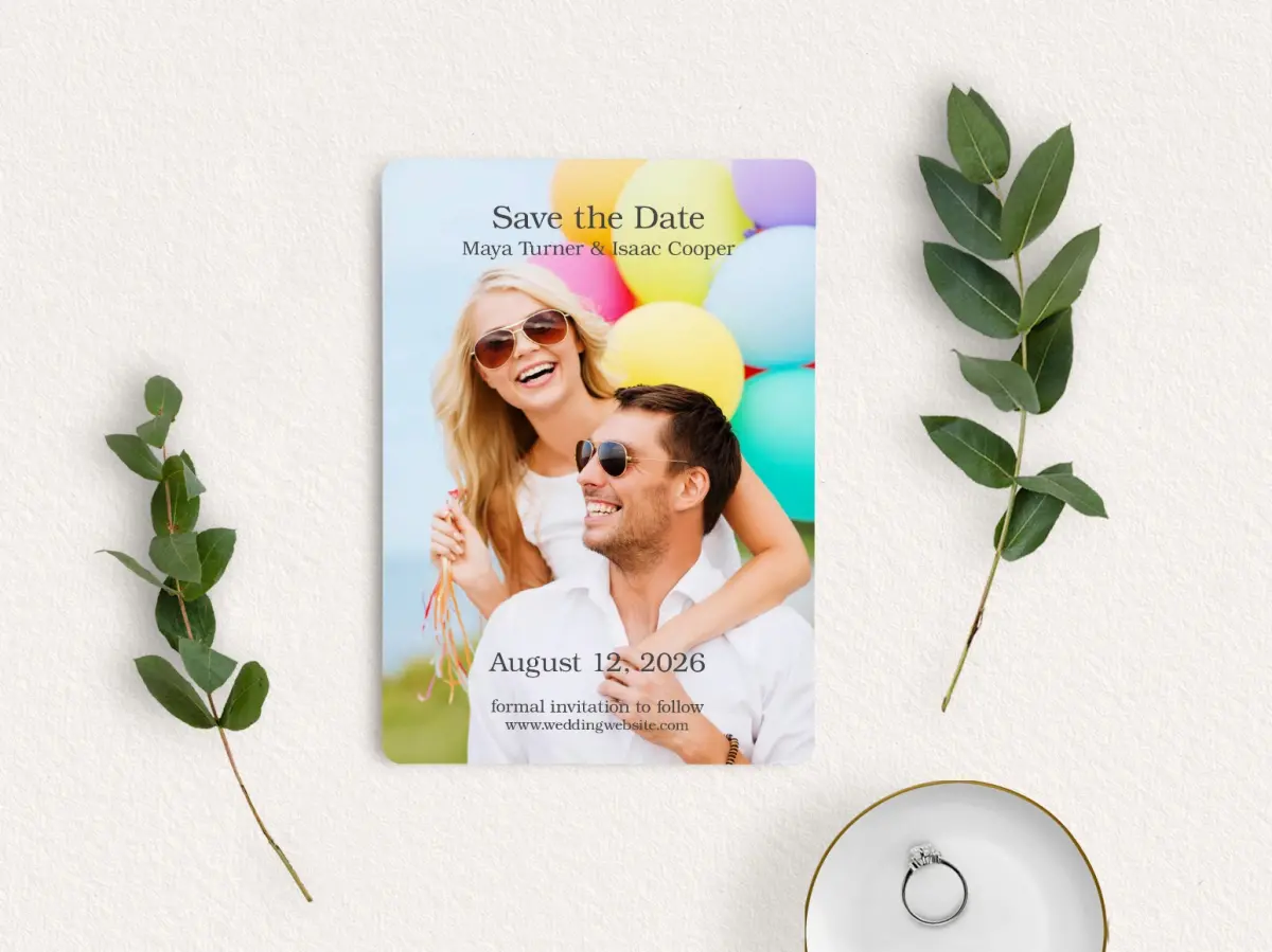 Save the Date Card with Optional Guest Addressing Service