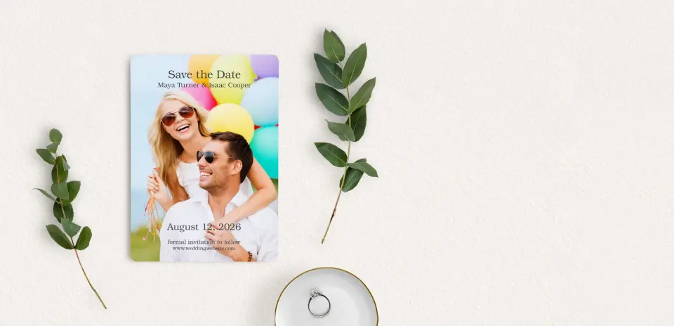 Save the Date Card with Optional Guest Addressing Service