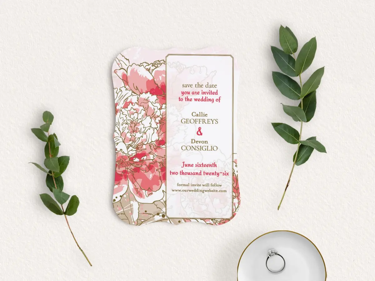 Save the Date Card with Optional Guest Addressing Service