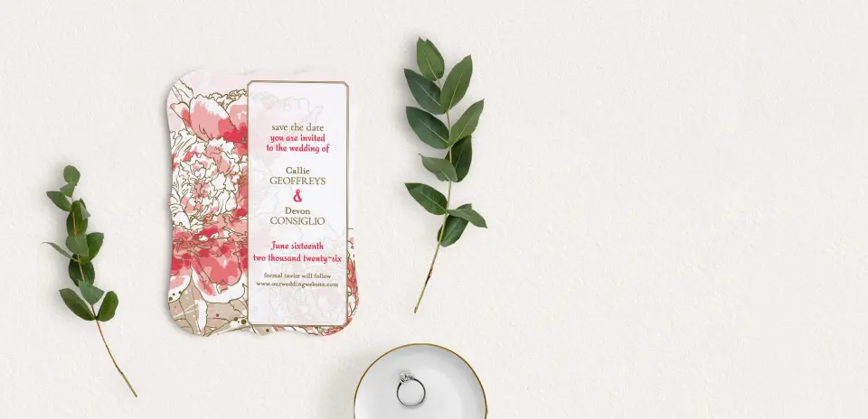 Save the Date Card with Optional Guest Addressing Service