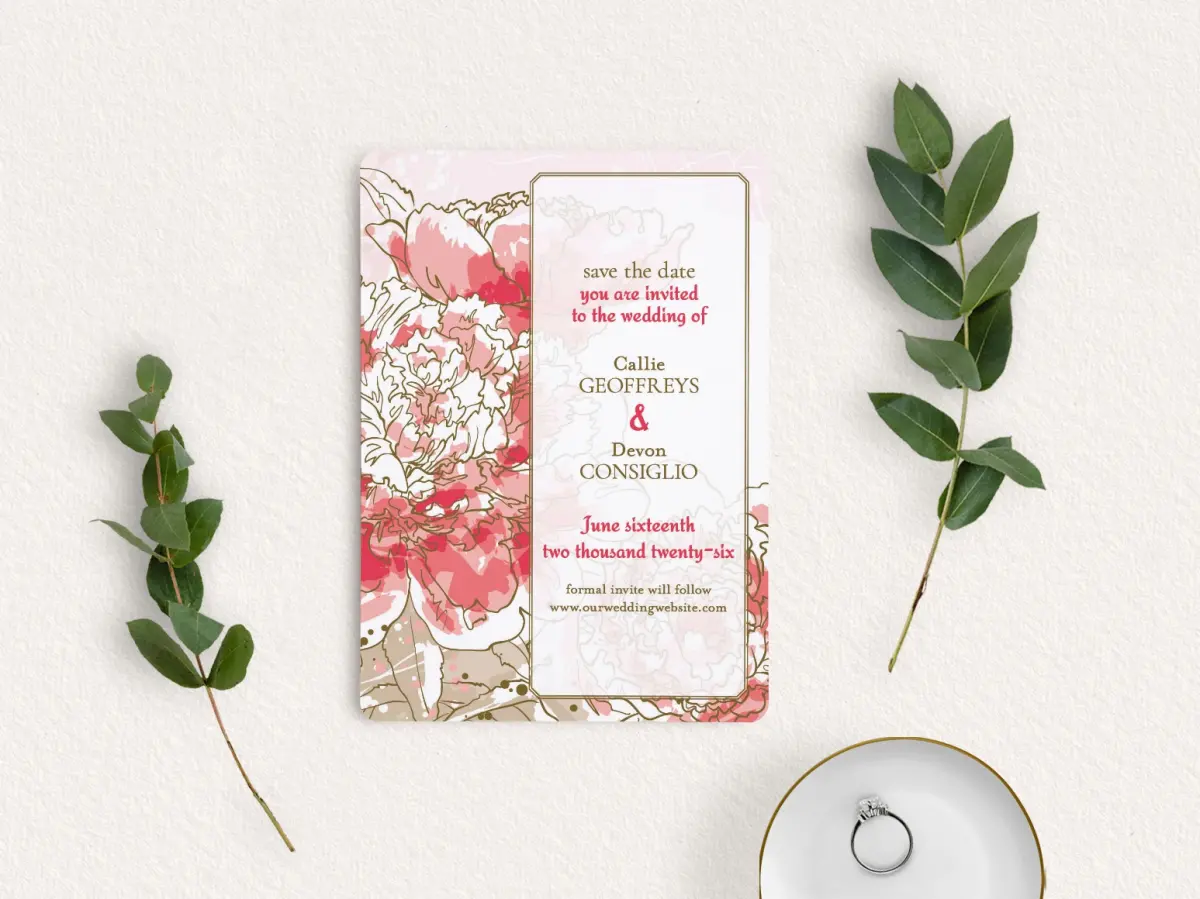 Save the Date Card with Optional Guest Addressing Service