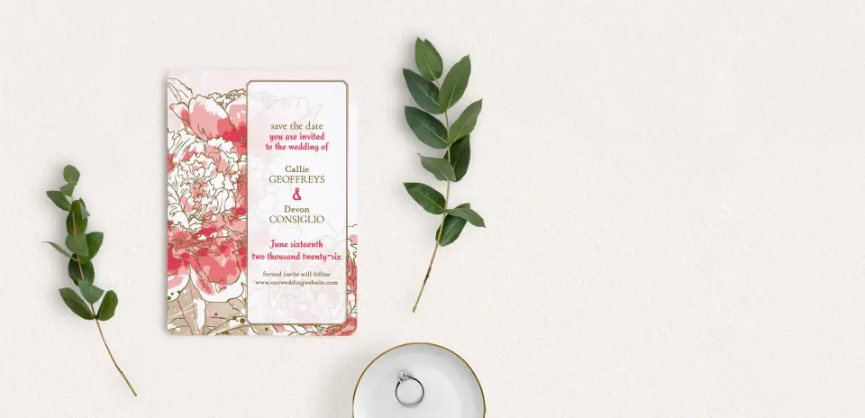 Save the Date Card with Optional Guest Addressing Service