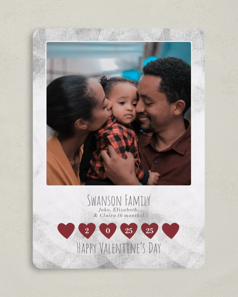 This is a 5" x 7" Valentine's Day Card called Textures of Love printed in full color on Premium Smooth paper