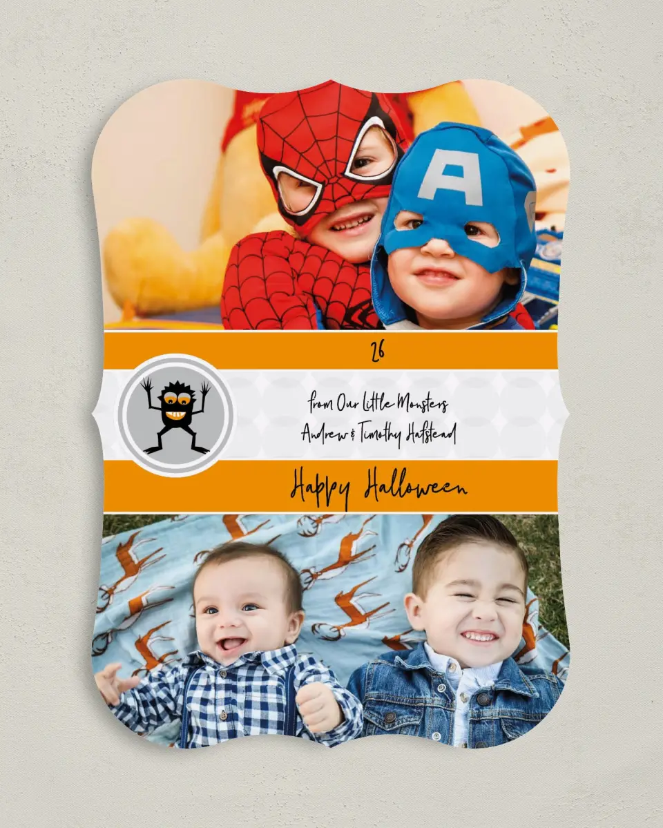 This is a 5" x 7" Halloween Card called Silly Monster Halloween printed in full color on Premium Smooth paper