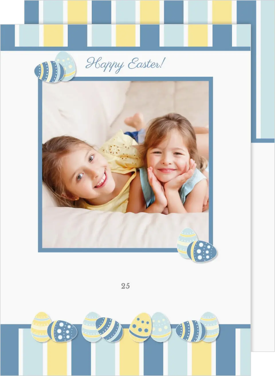 This is a 5" x 7" Easter Card called Decorated Easter Eggs printed in full color on Premium Smooth paper