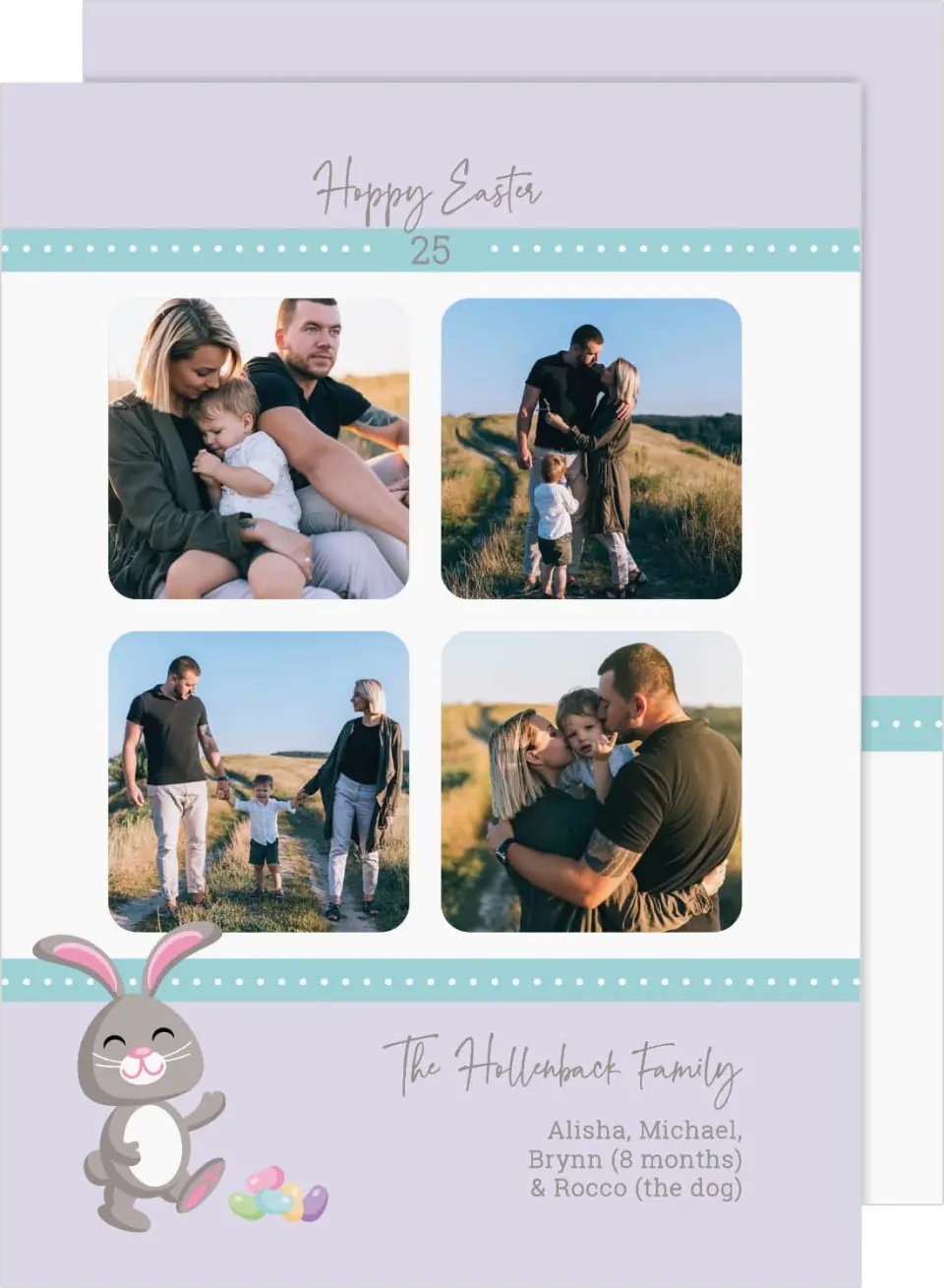 This is a 5" x 7" Easter Card called Happy Easter Bunny printed in full color on Premium Smooth paper