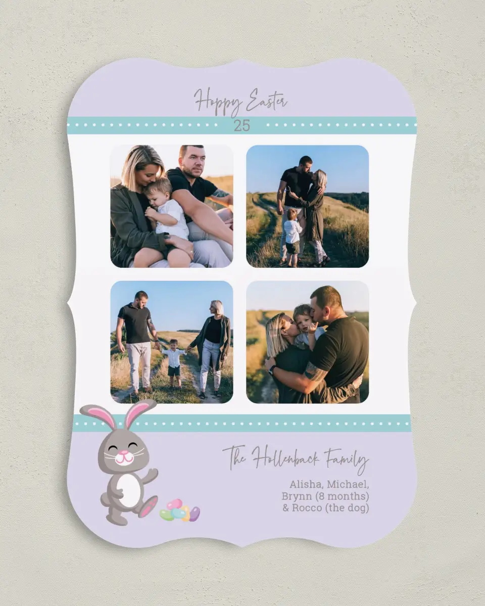 This is a 5" x 7" Easter Card called Happy Easter Bunny printed in full color on Premium Smooth paper