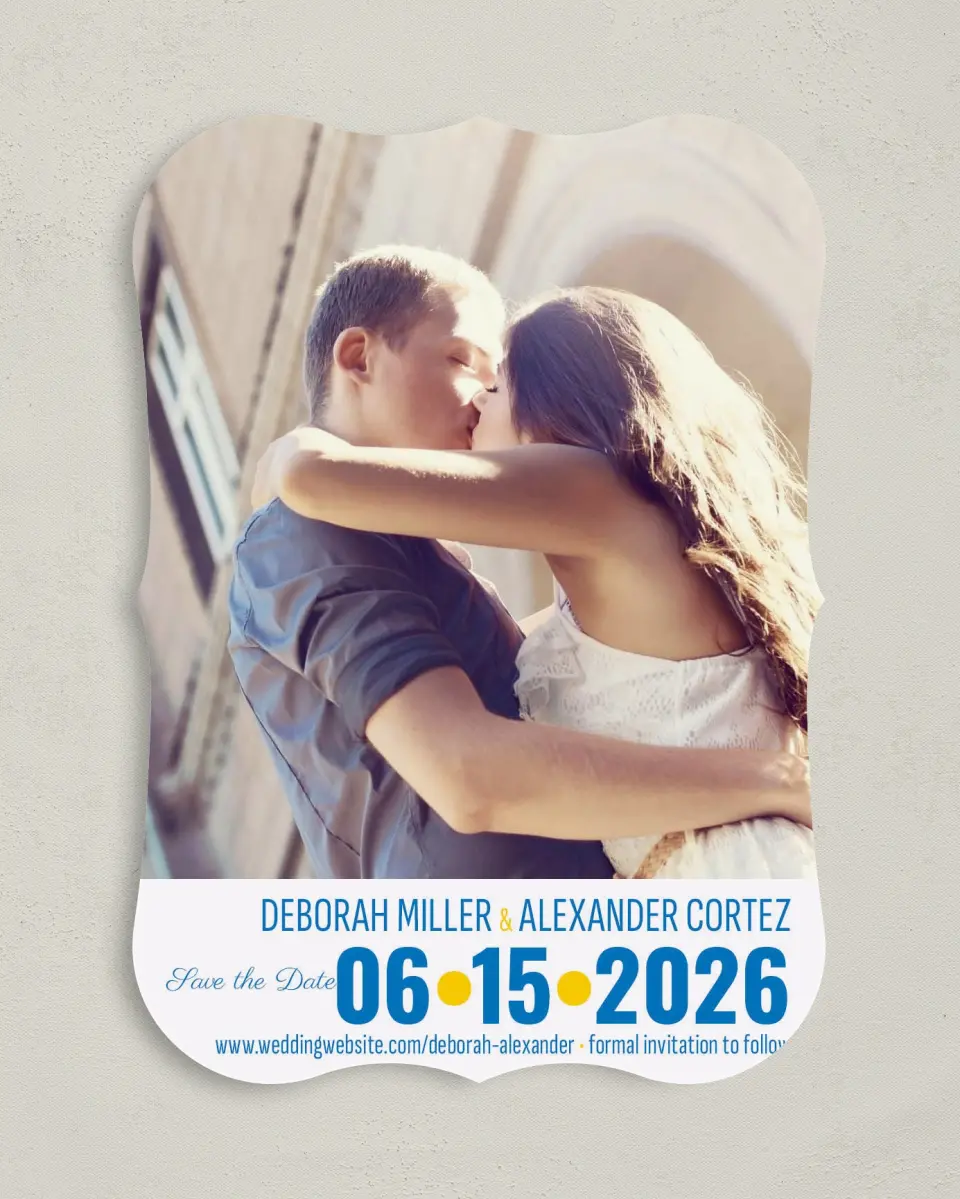 This is a 5" x 7" Save the Date Card called I Got You Babe! printed in full color on Premium Smooth paper