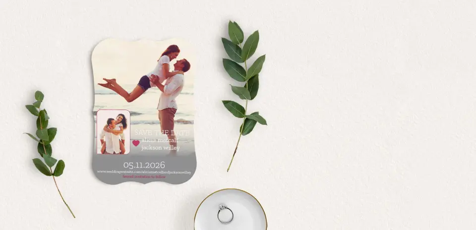 Save the Date Card with Optional Guest Addressing Service