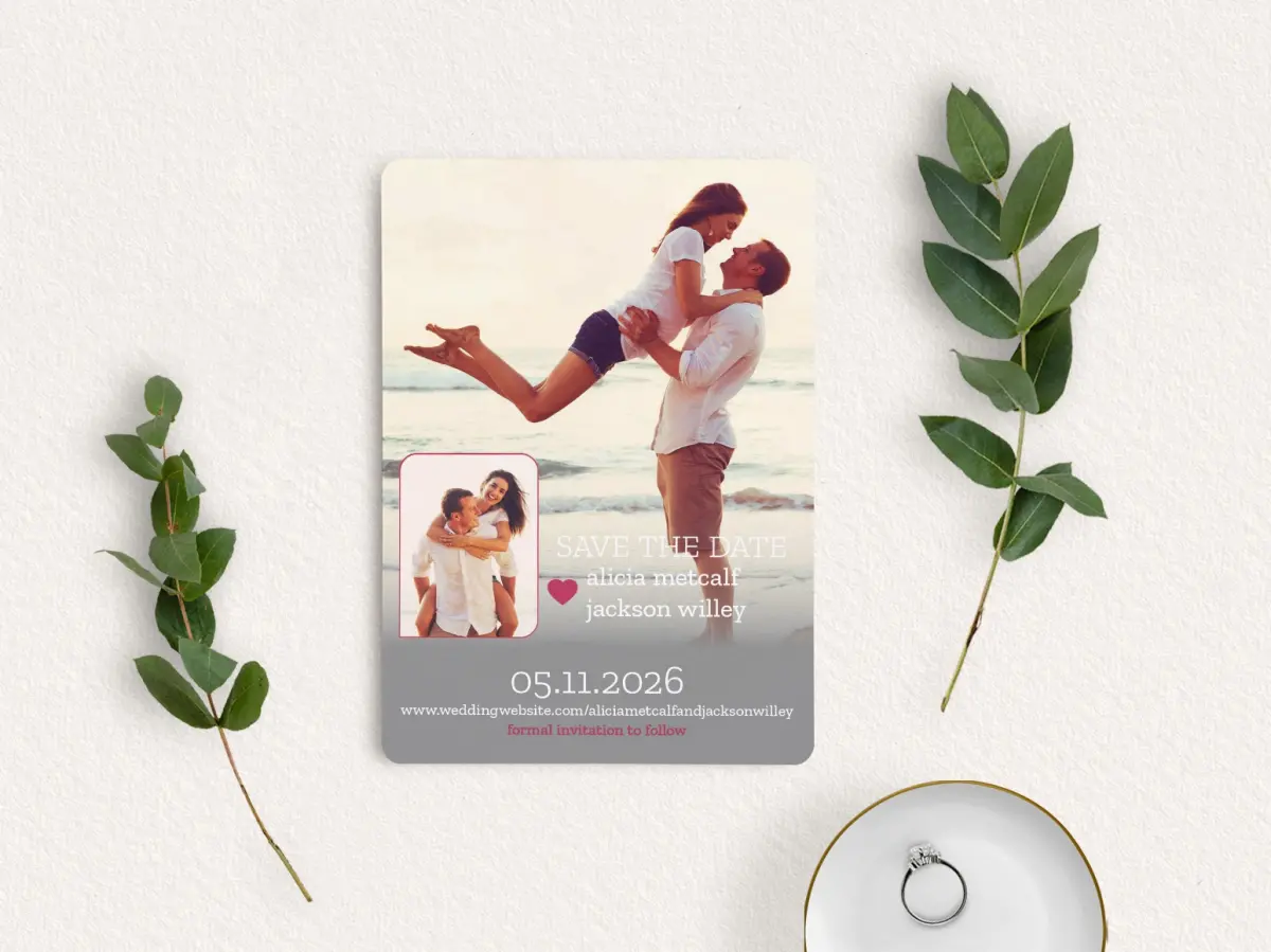 Save the Date Card with Optional Guest Addressing Service