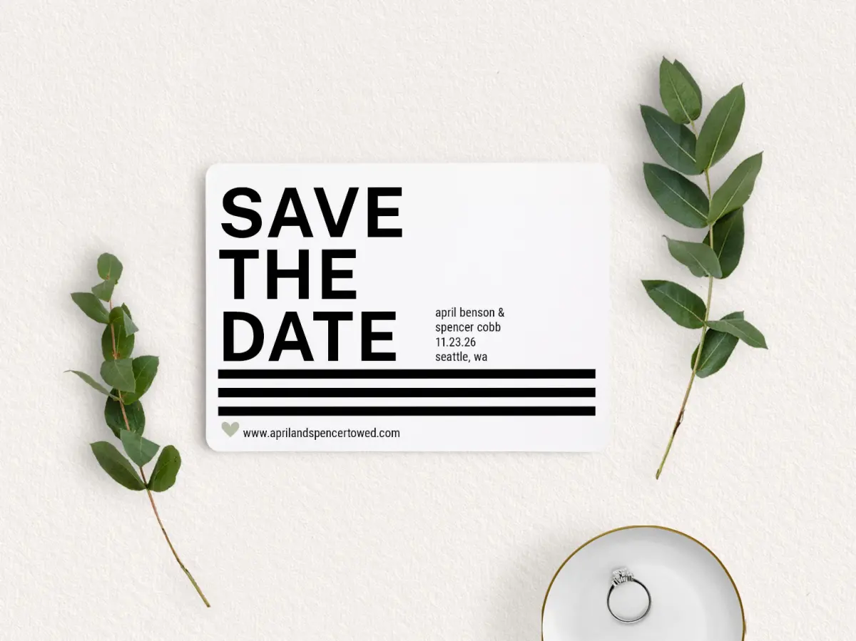 Save the Date Card with Optional Guest Addressing Service