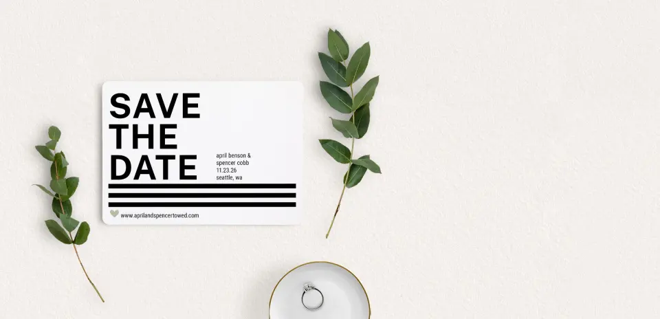 Save the Date Card with Optional Guest Addressing Service