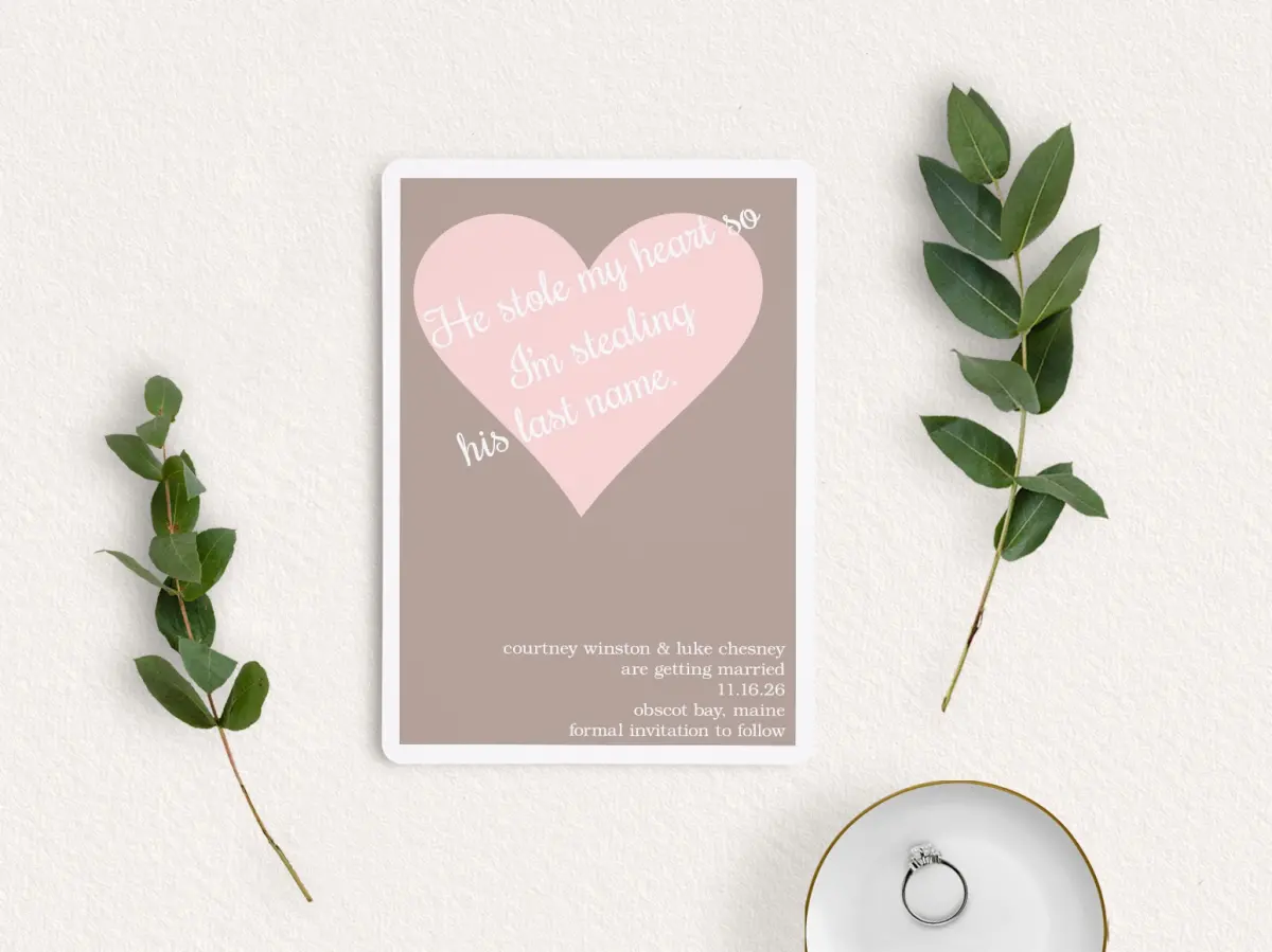Save the Date Card with Optional Guest Addressing Service
