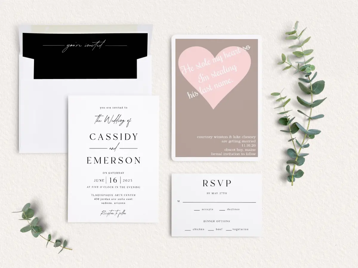 Front of Save the Date Card