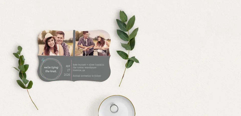 Save the Date Card with Optional Guest Addressing Service
