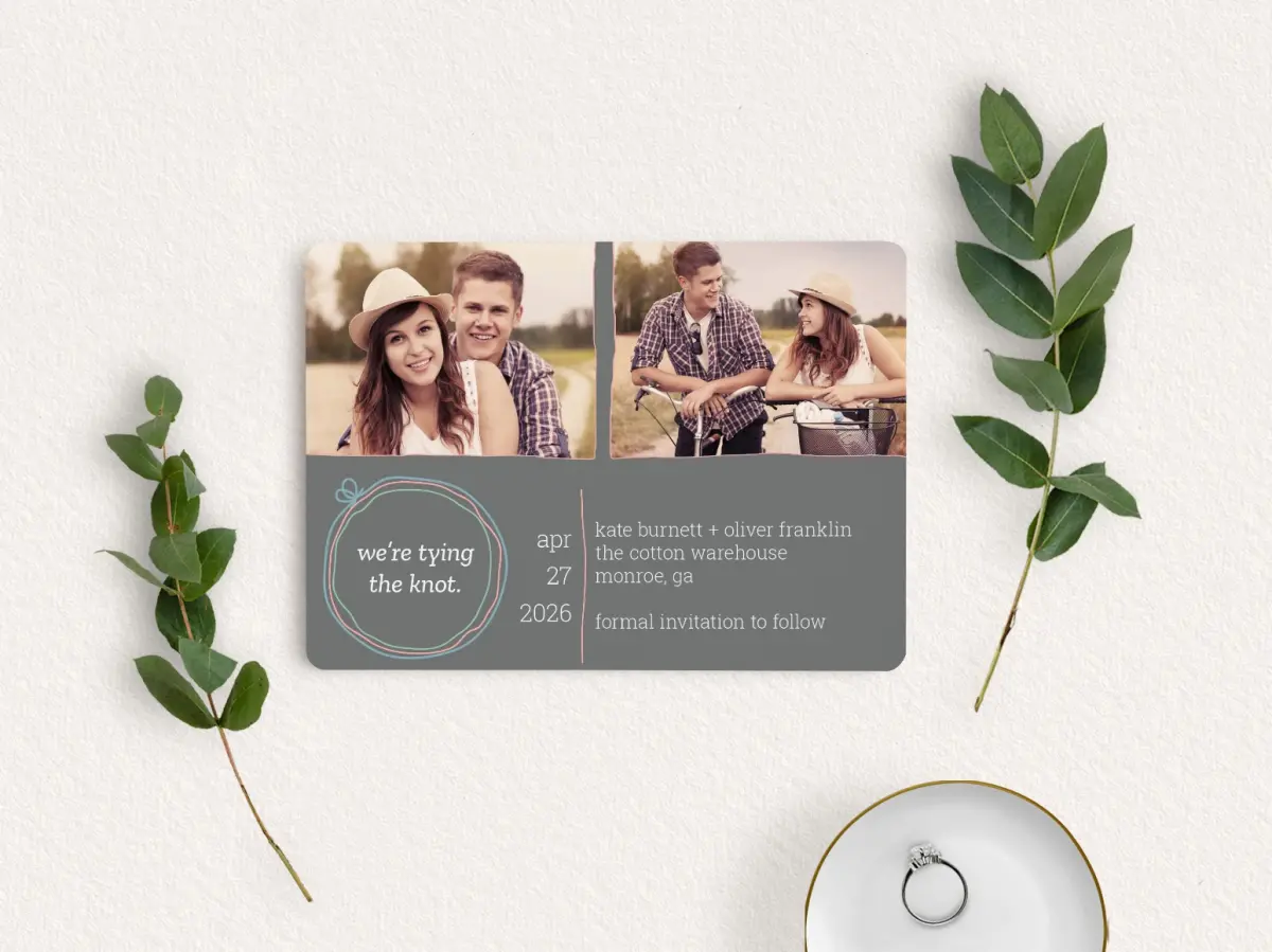 Save the Date Card with Optional Guest Addressing Service