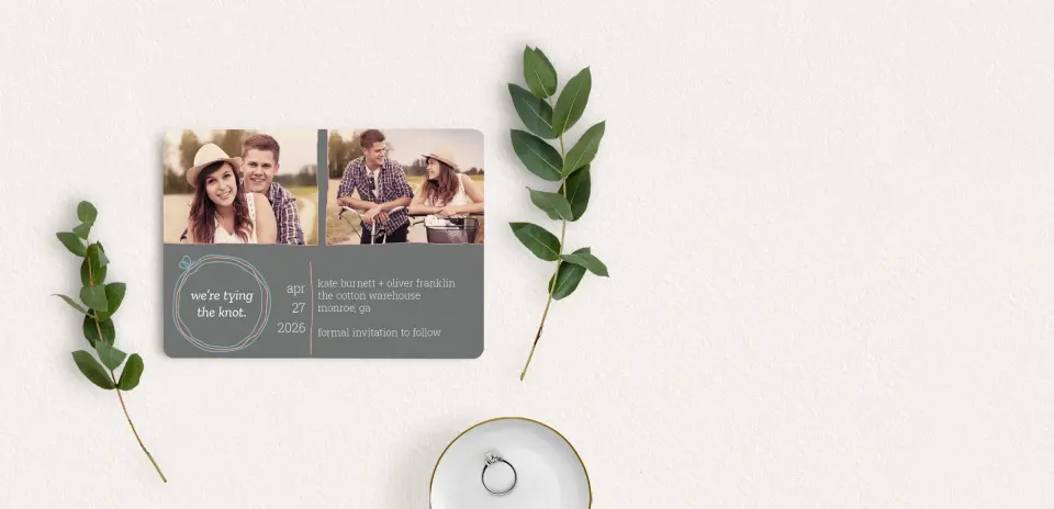 Save the Date Card with Optional Guest Addressing Service