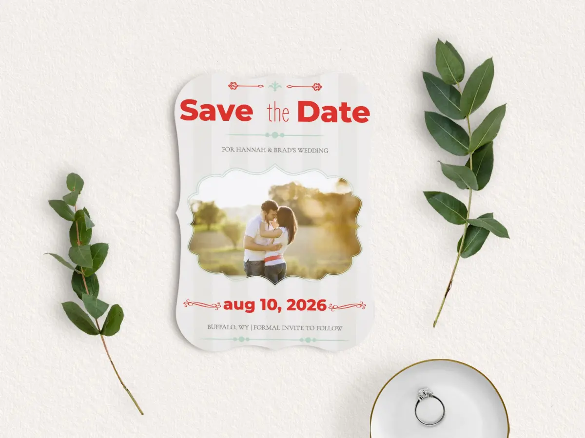 Save the Date Card with Optional Guest Addressing Service