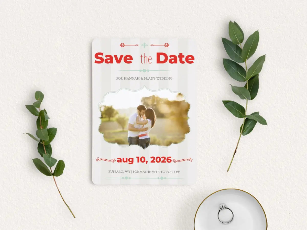 Save the Date Card with Optional Guest Addressing Service