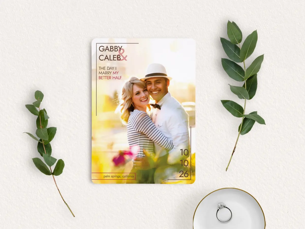 Save the Date Card with Optional Guest Addressing Service