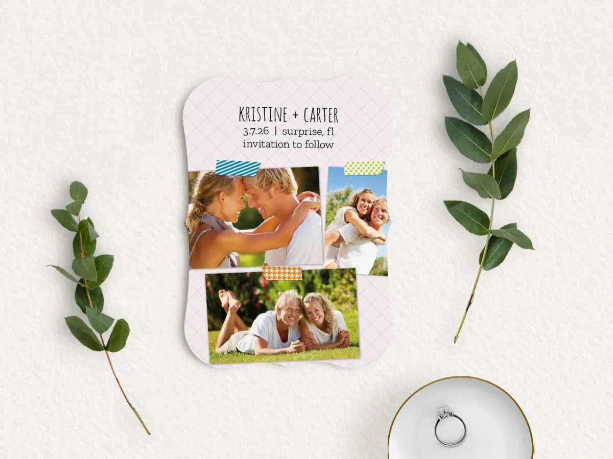 Save the Date Card with Optional Guest Addressing Service