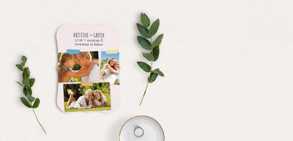 Save the Date Card with Optional Guest Addressing Service