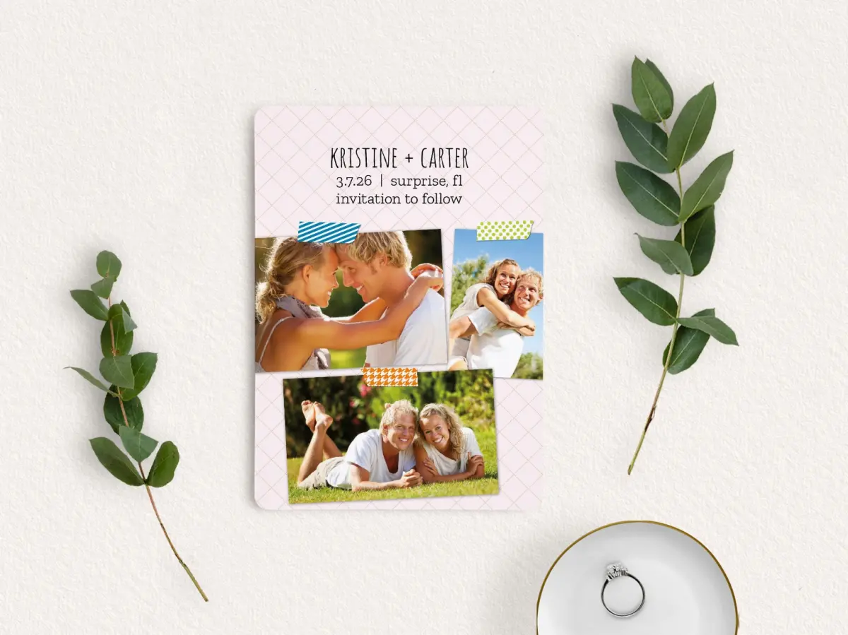 Save the Date Card with Optional Guest Addressing Service