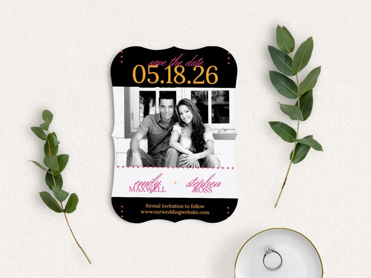 Save the Date Card with Optional Guest Addressing Service