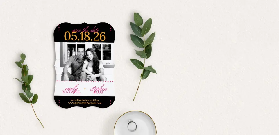 Save the Date Card with Optional Guest Addressing Service