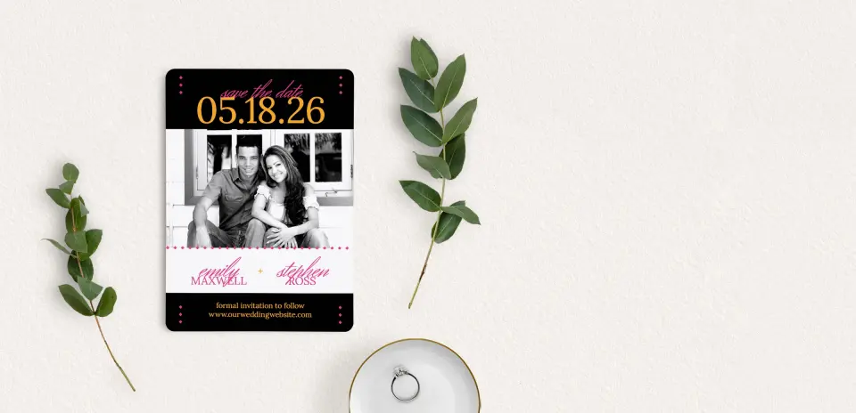 Save the Date Card with Optional Guest Addressing Service