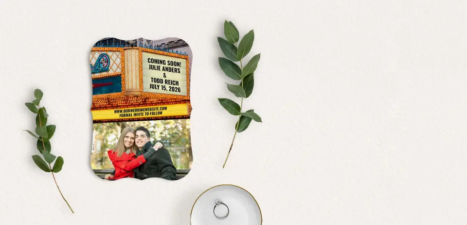 Save the Date Card with Optional Guest Addressing Service