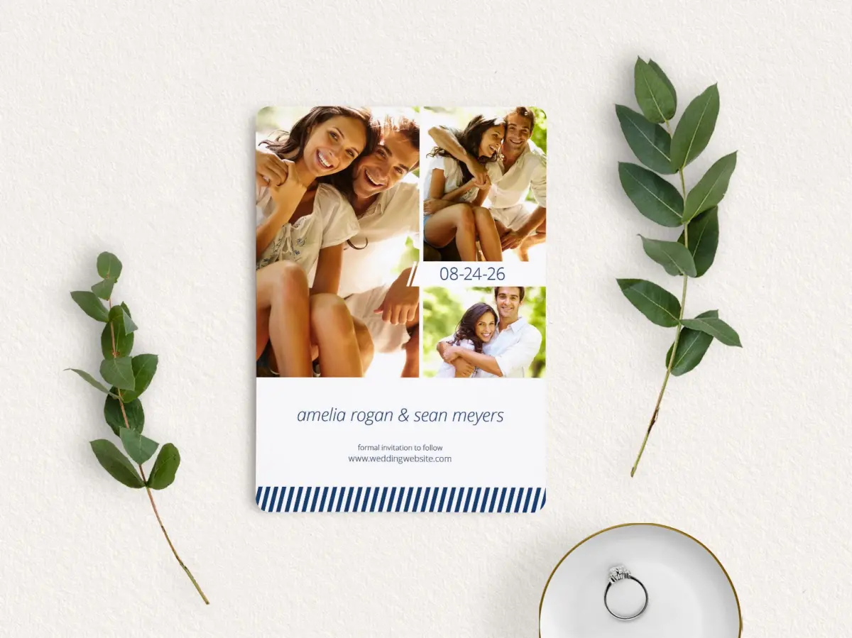 Save the Date Card with Optional Guest Addressing Service