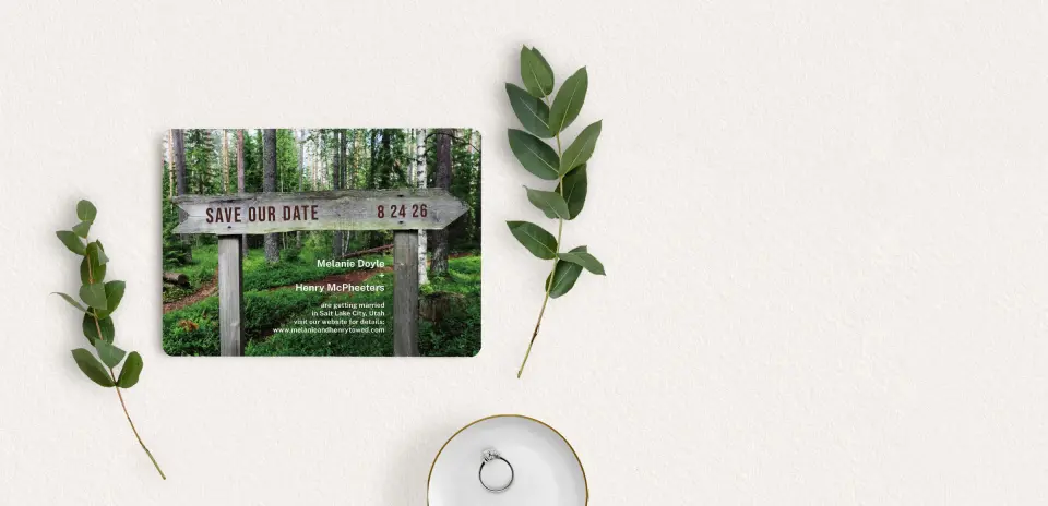 Save the Date Card with Optional Guest Addressing Service